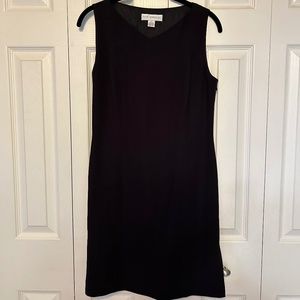Petite Sophisticate Simple Black Lined Dress Size 8